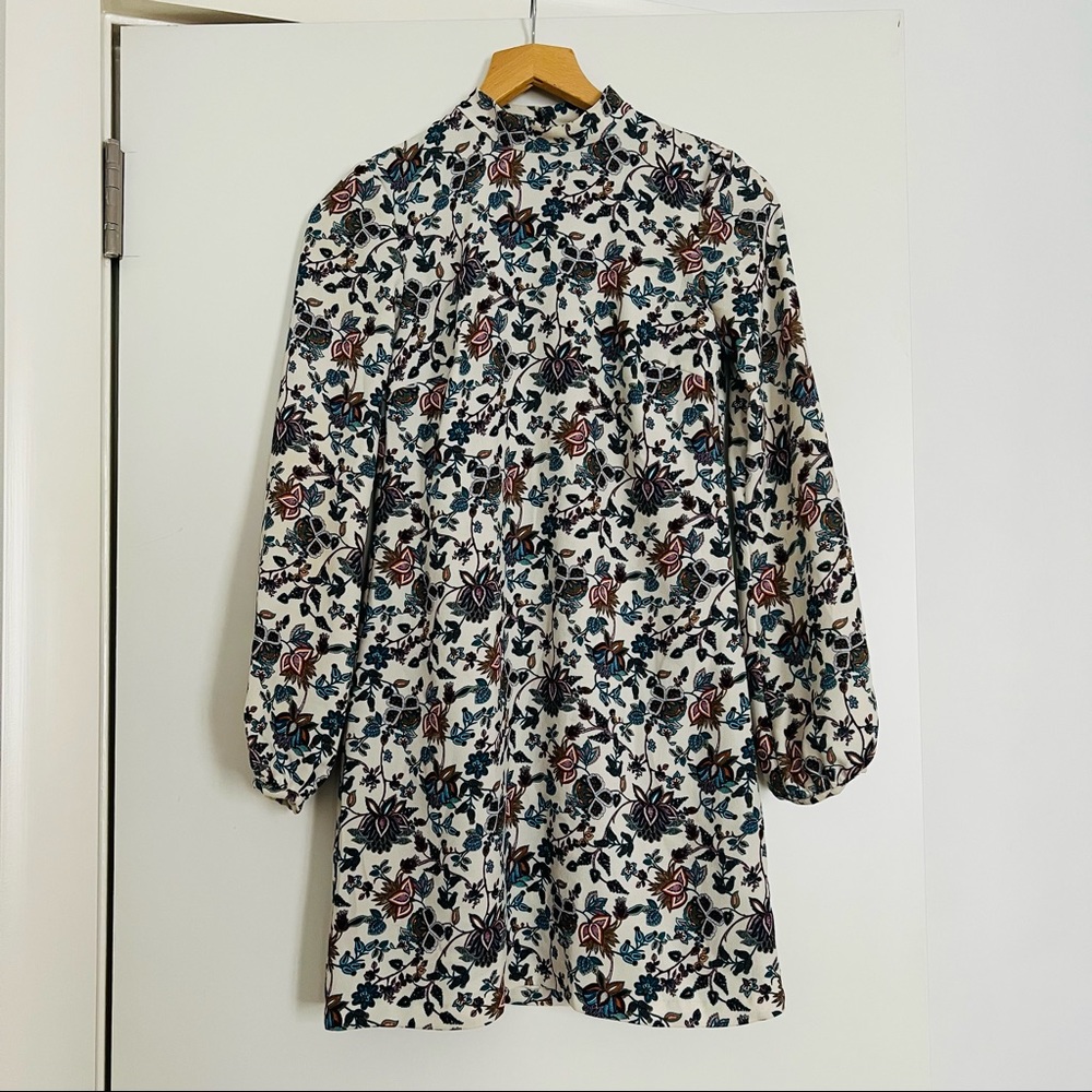 Zara Green Paisley/floral short dress in size XS